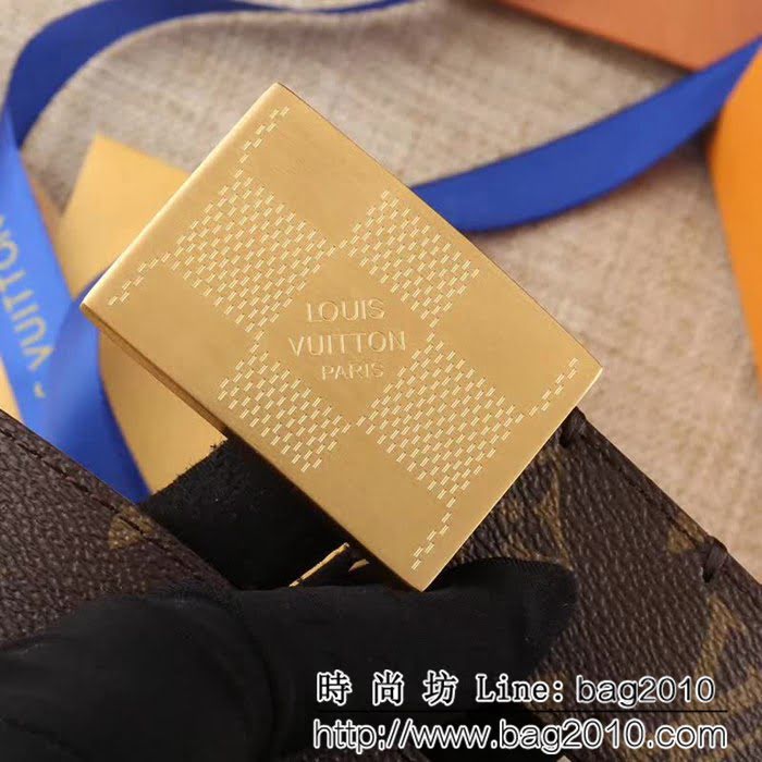 路易威登LV Damier帆布 小牛皮LV經典 Skyline雙面男士皮帶 兩種佩戴方式 LHG1599